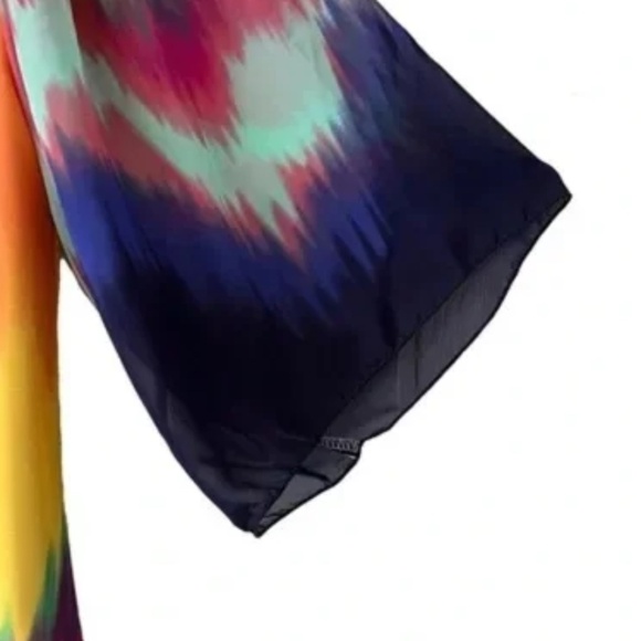 Boston Proper | Multicolored Bubble Hem Square Neck Tunic Blouse, Medium - Picture 3 of 5